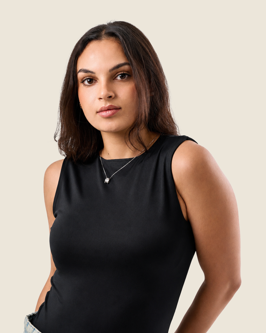Crewneck Tank Top - Black