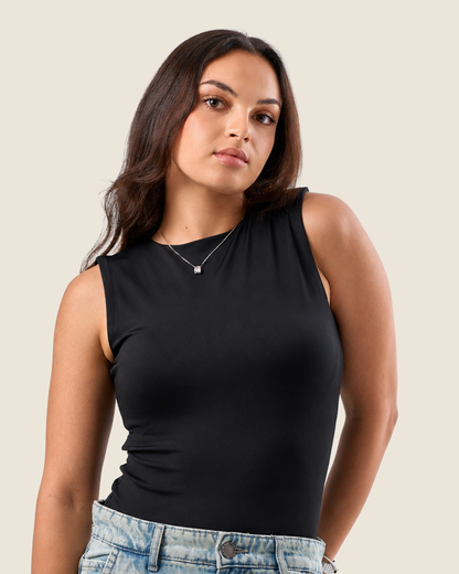 Crewneck Tank Top - Black