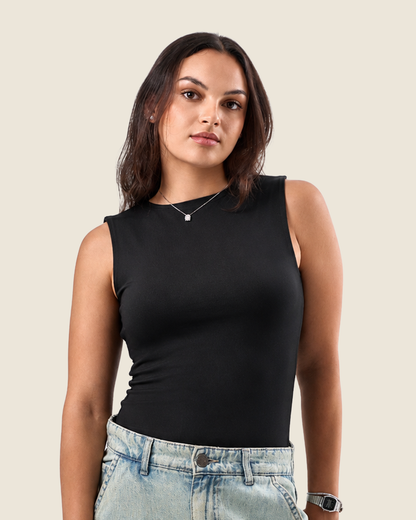 Crewneck Tank Top - Black