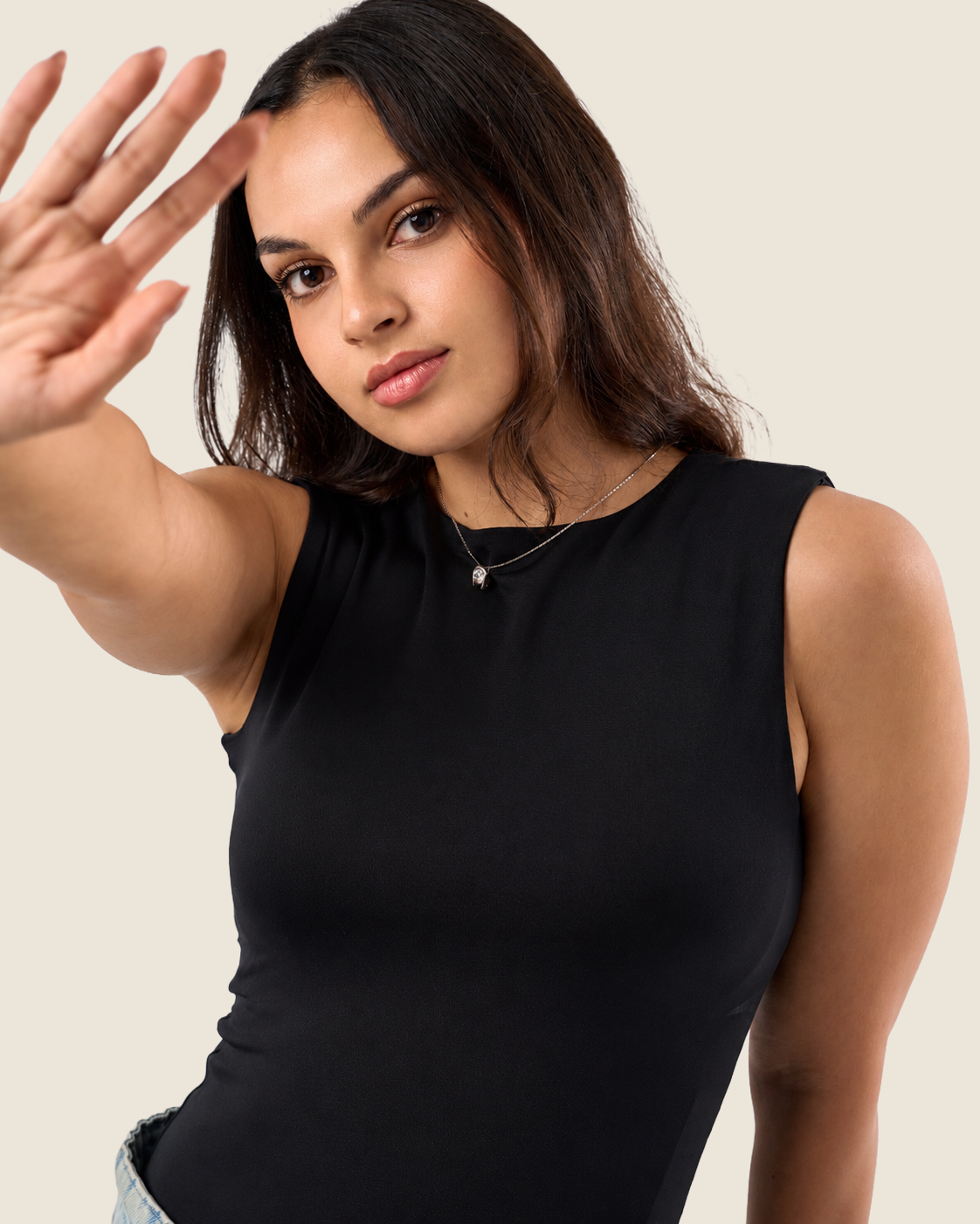 Crewneck Tank Top - Black